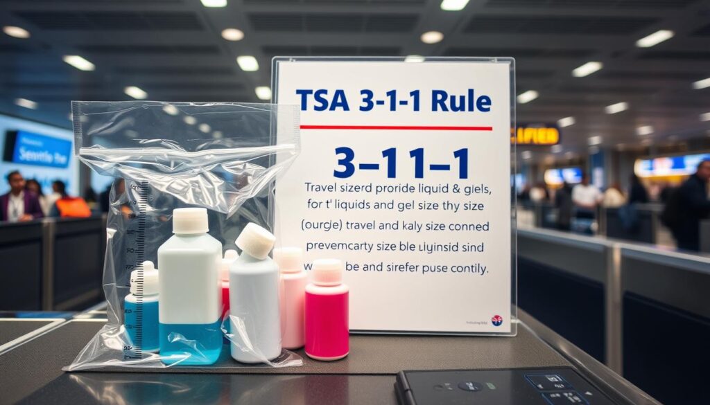 TSA 3-1-1 rule for liquids and gels