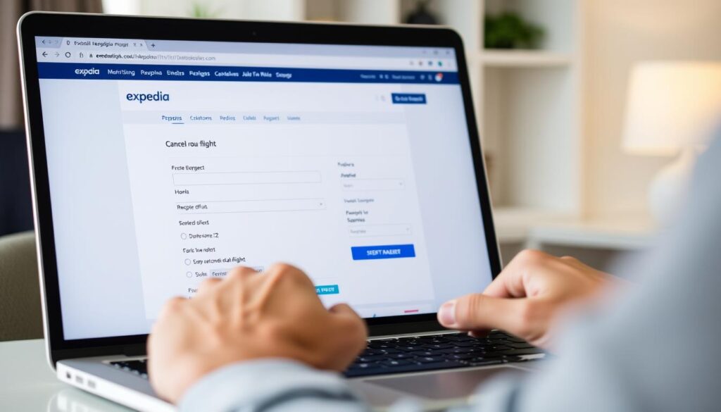 canceling a flight on Expedia's website