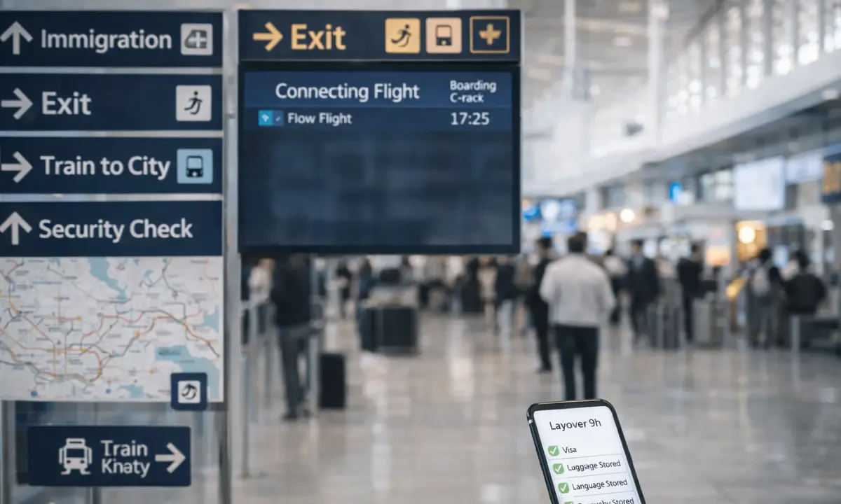 Best way to plan a long layover so you can leave the airport safely is to confirm you have enough time (usually 6–8+ hours), check visa and entry rules in advance, understand your luggage situation, plan a strict return timeline, and choose low-risk activities close to the airport or city center. A long layover can feel like wasted time or a hidden opportunity. Many travelers want to leave the airport, explore the city, eat real food, or simply rest in a hotel. Yet fear holds them back: missing the flight, visa problems, luggage issues, or getting stuck in traffic. These concerns are valid, but they’re manageable with the right planning. Leaving the airport during a long layover is not about spontaneity; it’s about calculated decisions. Airlines won’t stop you from leaving, but they also won’t protect you if you misjudge time or rules. That means the responsibility is entirely yours. Understanding immigration rules, airport geography, transportation reliability, and re-entry security time is essential. The biggest mistake travelers make is treating a long layover like a short trip. A layover is not a vacation; it’s a time-boxed window with zero flexibility on return. That’s why safe planning matters more than ambition. Smart travelers plan backward from boarding time, not forward from landing. In this guide, you’ll learn: How long must a layover be before leaving the airport When international layovers are safe to exit What to do about luggage How to build a safe exit-and-return timeline Which activities are worth the risk, and which aren’t If done correctly, a long layover can become a stress-free mini adventure instead of hours of waiting. First Decision: Should You Leave the Airport at All? How Long a Layover Is Truly Safe to Exit Not every long layover is actually “safe” to leave the airport. For domestic flights, a layover of at least 4–5 hours is the bare minimum, while international layovers usually require 6–8 hours or more. This buffer accounts for immigration, transportation, and re-security. Anything shorter leaves no margin for delays. Early morning or late-night layovers are safer due to lighter traffic. Peak travel hours increase risk. Always plan conservatively; extra time is safety. Domestic vs International Layovers: Key Differences Domestic layovers are simpler because there’s no immigration re-entry. International layovers require exiting and re-entering border control, which adds time and unpredictability. Some countries require visas even for short exits. Security re-screening standards vary by airport. International terminals may be farther apart. This complexity means international layovers demand stricter planning. Domestic exits are easier, but still require discipline. Situations Where You Should Not Leave the Airport You should stay inside the airport if your layover is under 5 hours internationally. Tight onward connections increase risk. If the airport is far from the city, exits become impractical. Poor weather raises the delay probability. If your passport or visa status is unclear, don’t risk it. When in doubt, stay airside. Missing a flight costs far more than missing a city visit. Visa, Passport, and Entry Rules You Must Verify Transit Visa vs Entry Visa Explained A transit visa allows you to pass through an airport, not enter the country. Leaving the airport almost always requires an entry visa. Many travelers assume transit rules apply outside the terminal they don’t. Visa-free transit does not equal visa-free entry. Some nationalities need visas even for a few hours. Rules vary widely. Always check official embassy sources before planning an exit. Passport Validity and Entry Requirements Many countries require passports to be valid for at least six months beyond entry. Some require blank pages for entry stamps. Health declarations or arrival cards may still apply. Biometric entry systems can speed things up or slow them down if there’s an issue. Never assume your passport is “good enough.” Entry denial ruins layover plans instantly. Countries That Are Easy vs Difficult for Layover Exit Visa-friendly countries like Singapore, Japan, South Korea, the UK, and much of the EU are easier for layover exits. Countries with strict visa rules or slow immigration processing are harder. Hub cities with tourism programs are more accommodating. Always research country-specific rules. Friendly hubs make safe layovers far easier. Luggage Planning Before You Leave the Airport Leaving the Airport With Checked Luggage If your bags are checked through to your final destination, you usually cannot access them during a layover. This is ideal for exiting the airport. Confirm this at check-in. Some itineraries require re-checking bags, especially on international entries. If bags must be collected, time requirements increase significantly. Never assume, always ask the airline. Carry-On Only Layovers Carry-on travelers have more flexibility. However, carrying luggage around the city can be tiring. Many airports offer luggage storage or lockers. Prices and availability vary. Always factor storage time into your plan. Re-screening with carry-on is mandatory on return. Light packing makes layover exits smoother. Airport Luggage Storage and Security Large international airports often have secure baggage storage. These services are useful for long layovers. Verify operating hours before leaving. Storage locations may be landside or in transit areas. Security screening still applies when re-entering. Storage adds convenience but also time. Plan accordingly. Airport Location and Transportation Reality City-Center Airports vs Remote Airports Airport location plays a major role in whether leaving the airport during a long layover is realistic or risky. Some airports, like London City or Singapore Changi, are located close to the city center, making short exits very feasible. Others, such as Paris Charles de Gaulle or Bangkok Suvarnabhumi, can be 1-2 hours away from downtown. Online maps often underestimate real travel time because they don’t factor in traffic, weather, or peak hours. City-center airports allow short, low-risk exits, while remote airports demand much longer layovers. Always research real-world travel time, not ideal conditions. Distance determines safety more than curiosity. Best Transportation Options for Layover Exits Choosing the right transportation is critical when leaving the airport on a long layover. Airport express trains are usually the safest and fastest option because they run on fixed schedules and avoid traffic. Metro or subway systems are reliable but may require transfers that increase risk. Taxis can be convenient but are highly dependent on traffic conditions. Ride-share reliability varies by country and time of day. Avoid unfamiliar local buses or informal transport if time is tight. When planning a layover exit, reliability always matters more than saving money. Transportation Safety Tips Transportation mistakes are the most common reason travelers miss flights during layovers. Always use official airport transport options or licensed taxis. Avoid unmarked or unofficial taxis, even if they seem cheaper. Save your destination and return route offline in case mobile data fails. Know exactly how you will get back to the airport before you leave. Keep checking the time throughout your trip. Safe transportation planning turns a long layover into a controlled experience, not a gamble. Time Management: Your Most Important Skill Building a Safe Exit-and-Return Timeline Time management is the single most important factor in safely leaving the airport during a long layover. Always plan backward from your boarding time, not from arrival. First, subtract the time needed for security re-entry and immigration. Then add buffer time for transportation delays. Decide on a strict “must return to airport” time and treat it as non-negotiable. Set phone alarms or reminders to stay disciplined. Never push plans beyond this cutoff; discipline keeps you safe. Accounting for Security and Immigration Delays Security and immigration delays are unpredictable and vary widely by airport and time of day. Immigration queues can suddenly spike due to multiple flight arrivals or staffing shortages. Security wait times may double during peak hours or random checks. Never assume a smooth or fast process, even if the airport looks quiet earlier. For international layovers, add at least 60–90 minutes purely for re-entry procedures. Conservative planning reduces stress and prevents panic at the gate. When to Turn Back Early Knowing when to turn back early is a key skill for safe layover travel. If traffic suddenly increases, don’t wait, head back immediately. If security lines look long, abandon sightseeing plans without hesitation. Missing a flight costs far more than missing one attraction or meal. The goal of leaving the airport is not to maximize sightseeing, but to return calmly and on time. Turning back early is a smart decision, not a failure. Safety always beats ambition. Choosing the Right Activity During a Long Layover Low-Risk Layover Activities Low-risk activities are the smartest choice during a long layover. Airport-adjacent neighborhoods are ideal because they minimize travel time. Short city walks, cafés, food markets, and quick meals work best. Museums or attractions located near major transport hubs are safer options. Avoid overpacking your schedule with multiple stops. Simpler plans reduce pressure and risk. The less distance you travel, the safer your layover exit will be. What to Avoid on Tight Layovers Certain activities are too risky for tight layovers and should be avoided. Long guided tours often run late and cannot be exited early. Distant attractions increase dependence on traffic and transport reliability. Activities with fixed end times create unnecessary stress. Avoid rush-hour sightseeing whenever possible. Skip anything you cannot leave immediately if needed. Flexibility is the foundation of a safe layover experience. Airport-Sponsored Layover Tours Some airports and airlines offer official layover or transit city tours designed specifically for long layovers. These tours manage transportation, timing, and return schedules for you. They are built to ensure passengers return to the airport safely and on time. Availability depends on airport, airline, and layover length. These programs are among the safest ways to leave the airport briefly. Always check eligibility and time requirements in advance. Staying Safe While Outside the Airport Personal Safety in a Short City Visit Personal safety matters even more during short layover visits. Research safe neighborhoods before you arrive. Stick to well-known, tourist-friendly areas. Avoid displaying expensive items or drawing attention to yourself. Dress in a way that blends in with locals. Stay alert and aware of your surroundings at all times. Short visits require heightened awareness because you have no recovery time for problems. Staying Connected and Informed Staying connected is essential when leaving the airport during a long layover. Ensure you have mobile data through roaming, a local SIM, or eSIM. Download offline maps and transport apps in advance. Keep the airline’s app installed and monitor your flight status regularly. Save emergency contacts and airport information offline. Being informed allows you to react quickly if plans change. What to Do if Plans Change Suddenly Layover plans must remain flexible at all times. If your flight time changes or delays are announced, return to the airport immediately. If traffic worsens unexpectedly, reassess and head back early. Sightseeing should never override catching your flight. Always prioritize being back airside with time to spare. The airport is your safety net; use it when uncertainty appears. LSI Keywords (Use Naturally) long layover planning leave the airport during the layover safe long layover international layover exit layover visa rules long layover city visit airport exit safety Frequently Asked Questions (FAQs) 1. How long should a layover be to leave the airport safely? At least 6–8 hours internationally. 4-5 hours domestically. More time is always safer. 2. Can I leave the airport during an international layover? Yes, if entry rules allow. You must clear immigration. Visa rules apply. 3. What happens to my luggage if I leave? Checked bags stay with the airline. Carry-ons go with you. Confirm at check-in. 4. Do I always need a visa to leave the airport? Not always. Depends on nationality and country. Check official sources. 5. What’s the biggest risk of leaving the airport? Missing the return flight. Traffic and security delays. Poor time management. Leaving the airport during a long layover can transform dead time into a memorable experience, but only with careful planning. Time buffers, visa checks, transportation choices, and conservative decision-making are the foundation of safety. The goal is not to see everything, but to return calmly and on time. When planned correctly, a long layover becomes a bonus, not a risk. Before your next long layover, plan smart, respect time limits, and turn waiting hours into a safe, stress-free mini adventure.